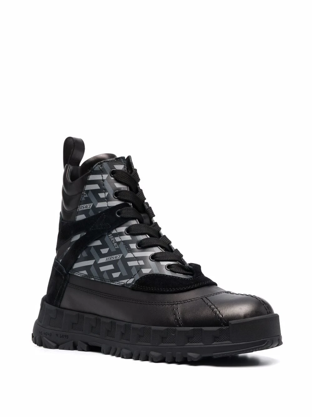 Vendre Versace Bottines La Greca à lacets bottes homme 4 Versace bottines La Greca à lacets