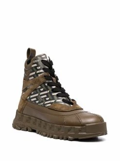 Versace bottines en cuir à lacets