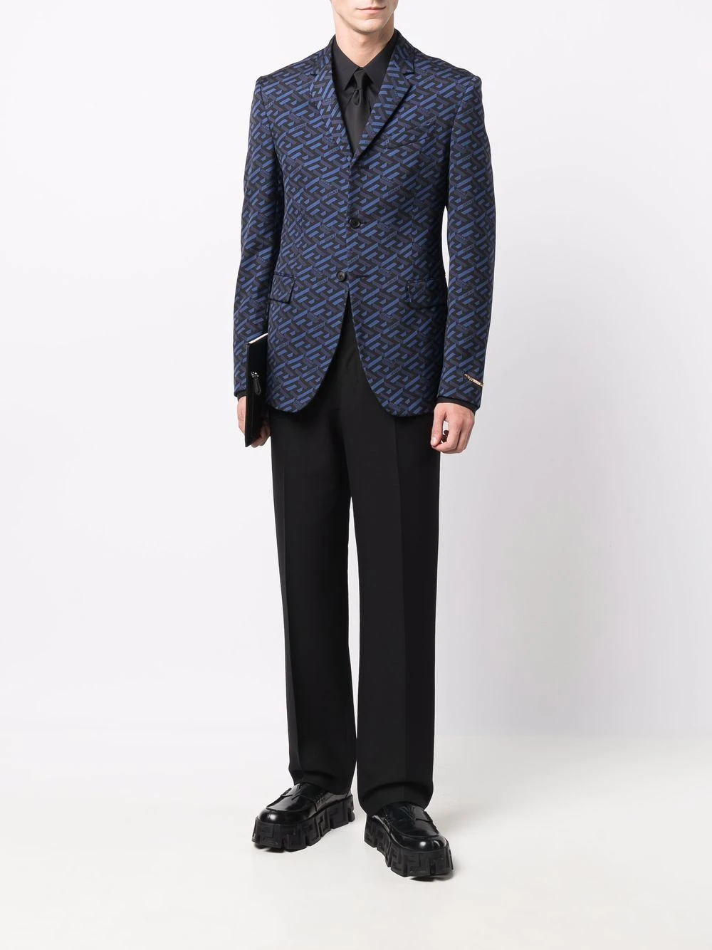 Prix Refroidis Versace Blazer à imprimé La Greca blazers homme 4 Versace blazer à imprimé La Greca