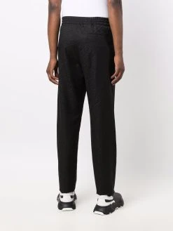 Versace pantalon en satin à logo brodé