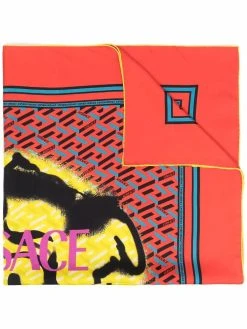Versace foulard en soie Smiling Medusa à imprimé graffiti