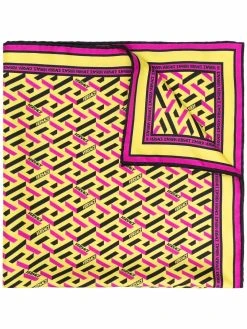 Versace écharpe en soie à logo imprimé