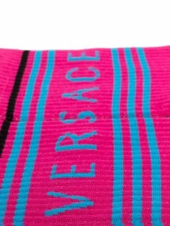 Versace chaussettes nervurées à logo intarsia