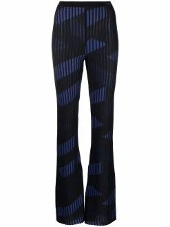 Versace pantalon en jacquard à motif géométrique
