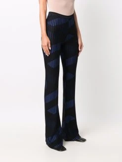 Versace pantalon en jacquard à motif géométrique
