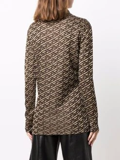 Versace chemise La Greca en maille métallisée