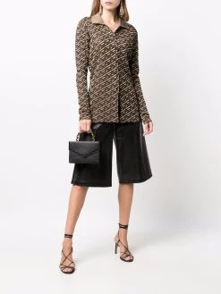 Versace chemise La Greca en maille métallisée