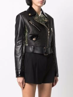 Versace Veste de moto La Greca Garantie De Qualité 100% vestes de moto femme 9 Versace veste de moto La Greca