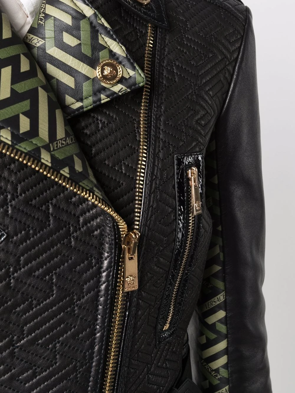 Versace Veste de moto La Greca Garantie De Qualité 100% vestes de moto femme 7 Versace veste de moto La Greca