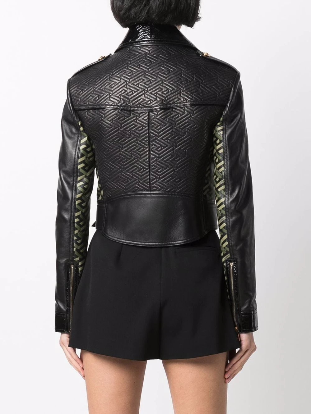 Versace Veste de moto La Greca Garantie De Qualité 100% vestes de moto femme 6 Versace veste de moto La Greca