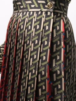 Versace jupe plissée à imprimé géométrique
