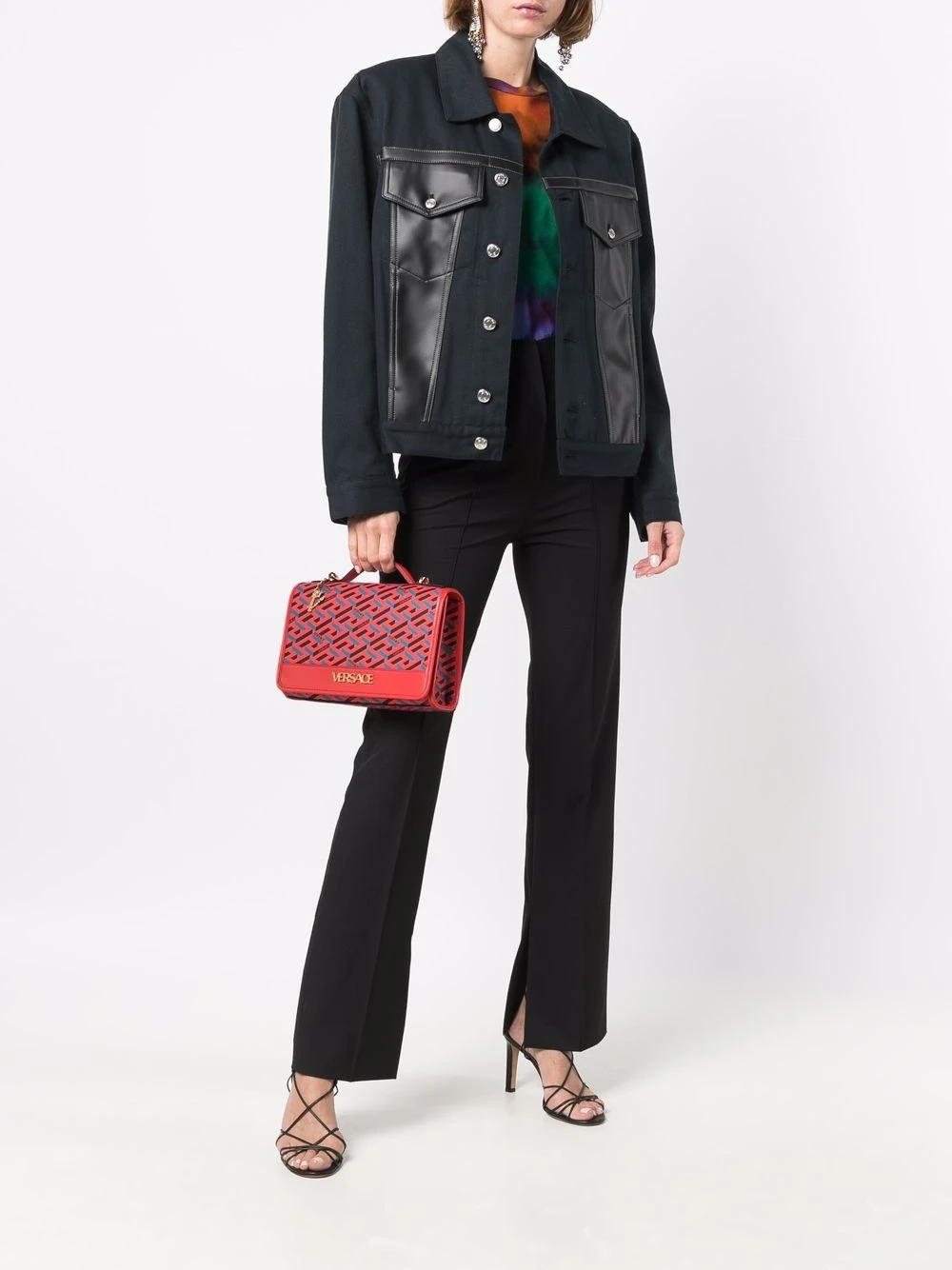 Rabais Versace Sac porté épaule La Greca Signature sacs porté épaule femme 4 Versace sac porté épaule La Greca Signature