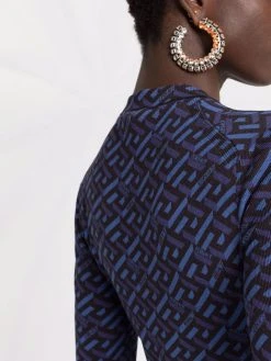 Versace robe en maille à motif monogrammé