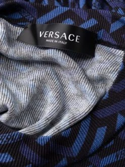 Versace robe en maille à motif monogrammé