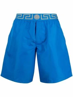 Versace short de bain à bande Greca