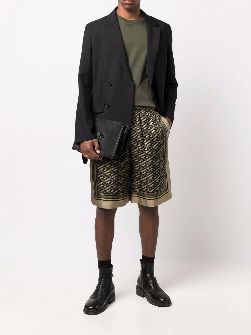 Réduction Versace Short en soie à imprimé Greca bermudas homme 4 Versace short en soie à imprimé Greca