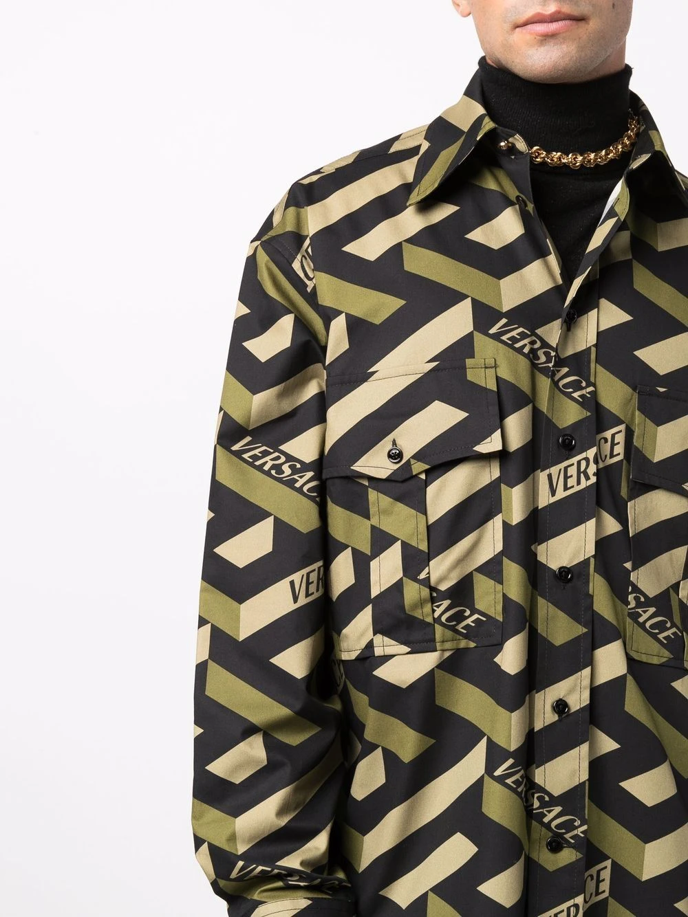 Prix Acceptable Versace Chemise La Greca imprimée chemises homme 7 Versace chemise La Greca imprimée