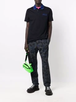 Versace polo en maille intarsia à manches courtes