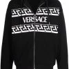 Versace hoodie zippé à logo imprimé