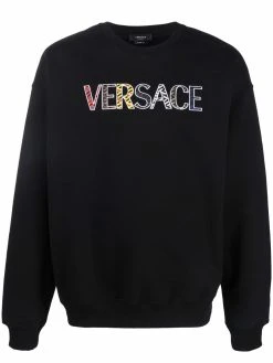 Versace sweat en coton à logo brodé