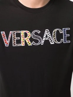 Versace t-shirt en coton à logo brodé