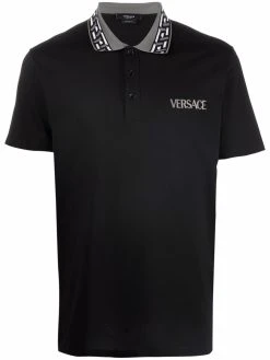 Versace polo à col contrastant