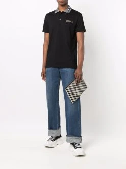 Versace polo à col contrastant