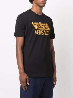 Versace t-shirt à logo brodé de sequins