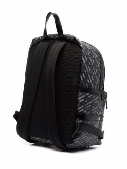 Versace sac à dos en cuir à logo imprimé