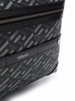 Versace sac à dos en cuir à logo imprimé