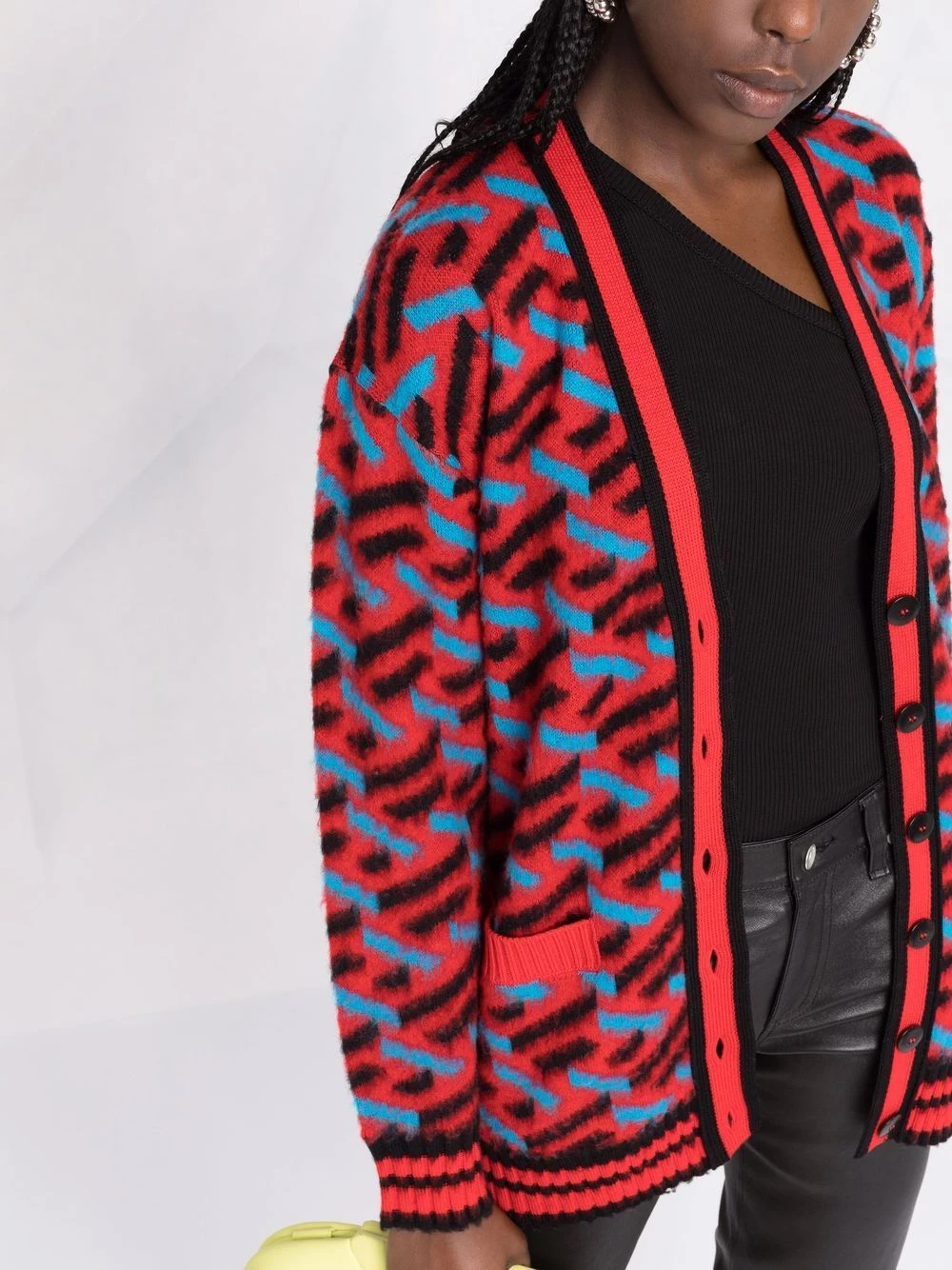 Versace Cardigan à logo intarsia Se Vend Bas Prix cardigans femme 7 Versace cardigan à logo intarsia
