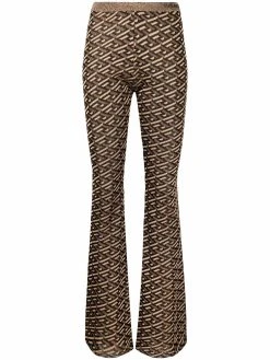 Versace pantalon en maille intarsia