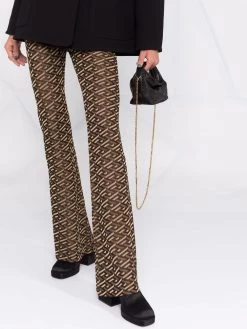 Versace pantalon en maille intarsia