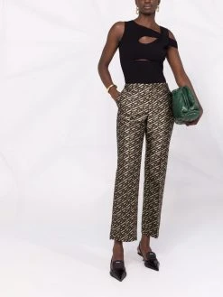 Versace pantalon à motif monogrammé