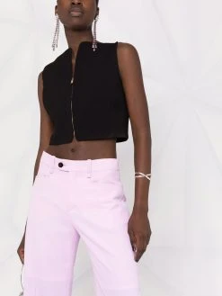 Versace haut crop zippé