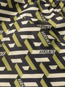 Versace short de bain Greca à logo imprimé