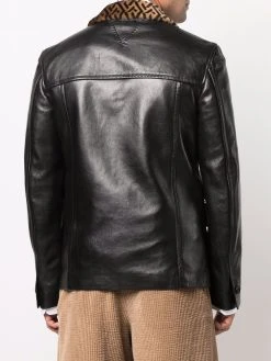 Versace blazer La Greca en cuir