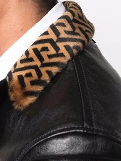 Versace blazer La Greca en cuir