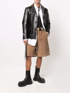 Versace blazer La Greca en cuir