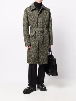 Versace manteau à taille ceinturée
