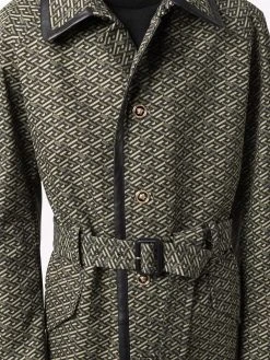 Versace manteau à taille ceinturée