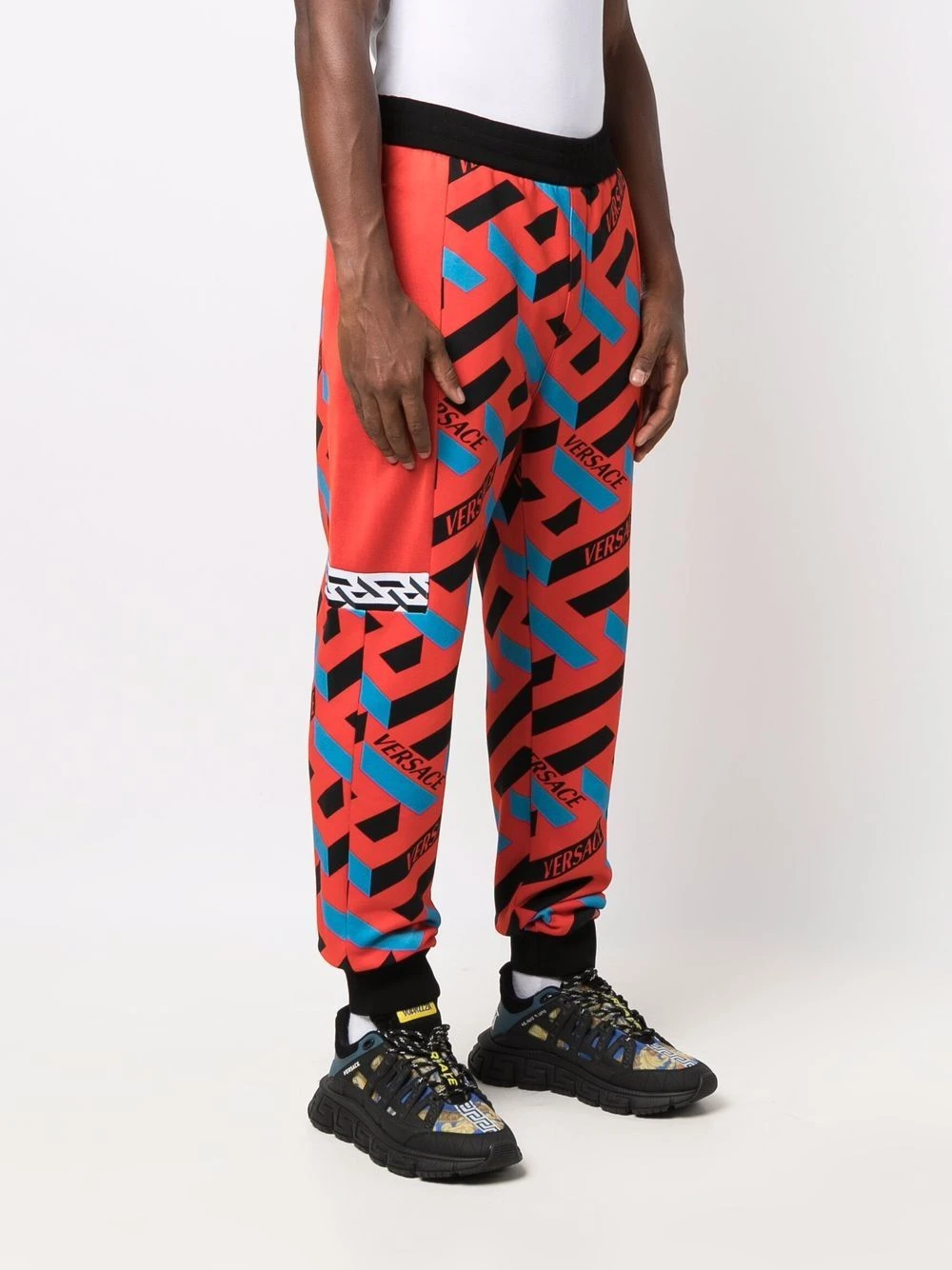 Prix Légers Versace Pantalon de jogging La Greca imprimé pantalons de survêtement homme 5 Versace pantalon de jogging La Greca imprimé