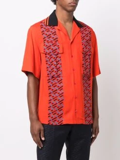 Versace chemise à bandes monogrammées