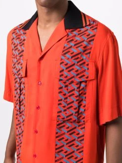 Versace chemise à bandes monogrammées