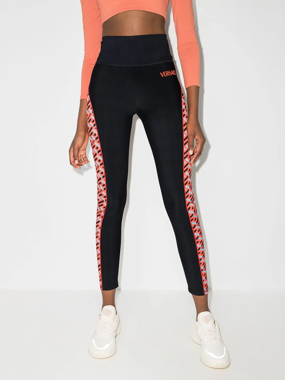 Versace Remise En Ligne Legging La Greca à taille haute leggings de sport femme 4 Versace legging La Greca à taille haute