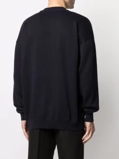 Versace pull à logo en intarsia