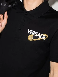 Versace polo Safety Pin à manches courtes