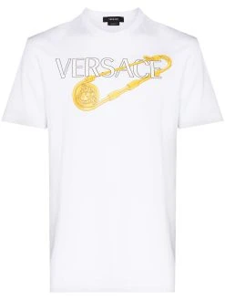 Versace t-shirt Safety Pin à logo imprimé