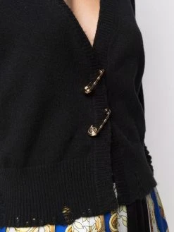 Versace cardigan en maille fine à effet usé