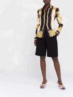 Versace chemise en soie à imprimé baroque